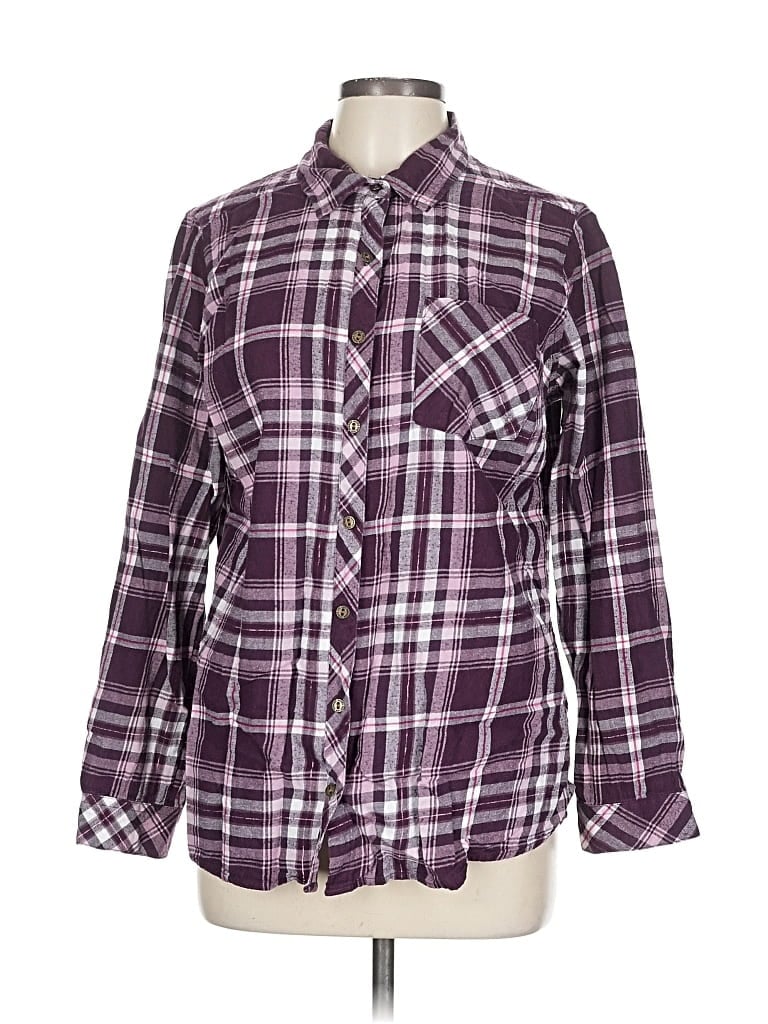 Pre-owned Sonoma Goods For Life Long Sleeve Button Down Shirt In Purple