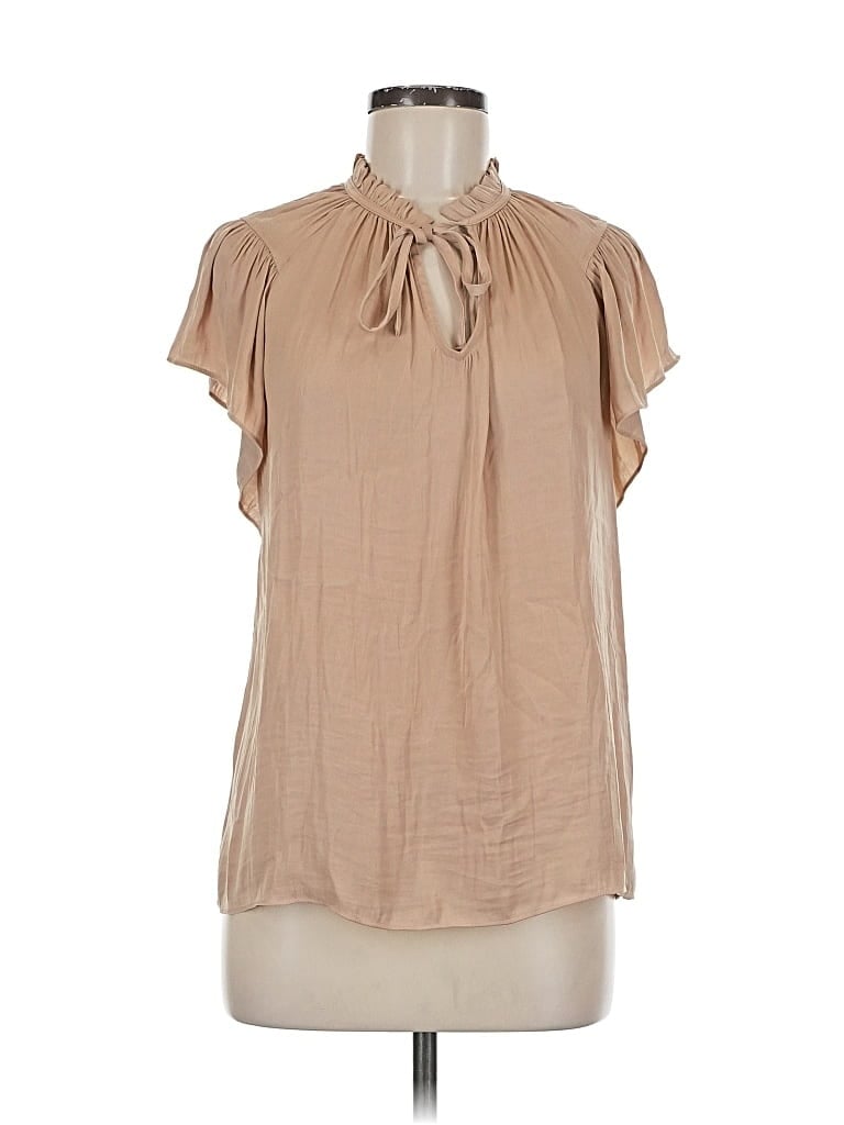 Pre-owned Maison D' Amelie Short Sleeve Blouse In Brown