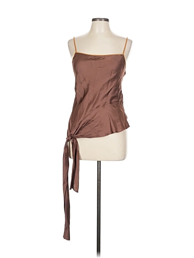 Pre-owned Helmut Lang Sleeveless Top Brown Strapless Neckline Tops