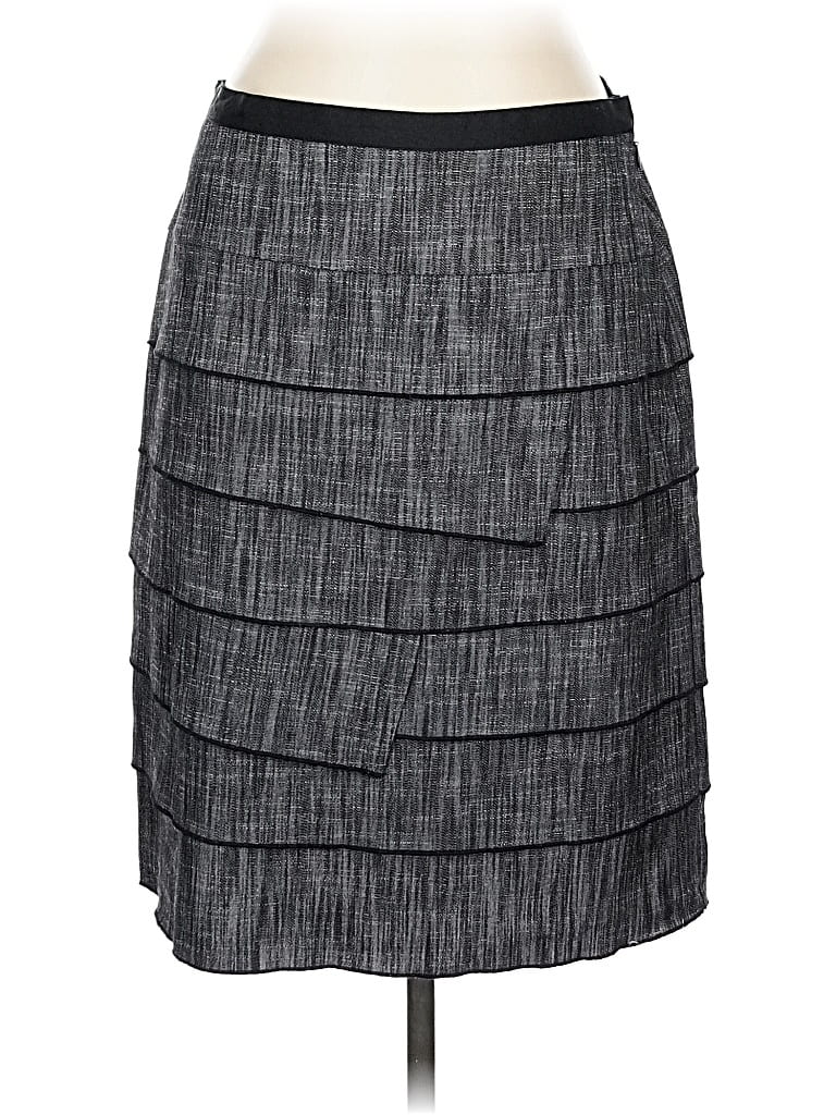 Pre-owned Sharagano Formal Skirt In Gray