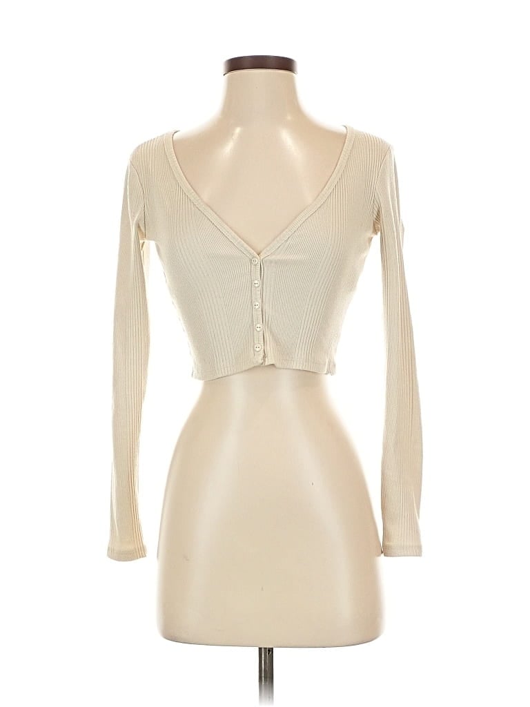 Pre-owned Zara Cardigan Sweater In White