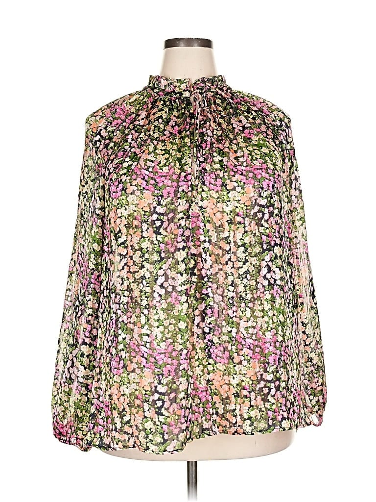 Pre-owned H&m Long Sleeve Blouse In Green