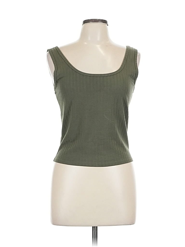 Pre-owned Wild Fable Sleeveless Top Green Scoop Neck Tops