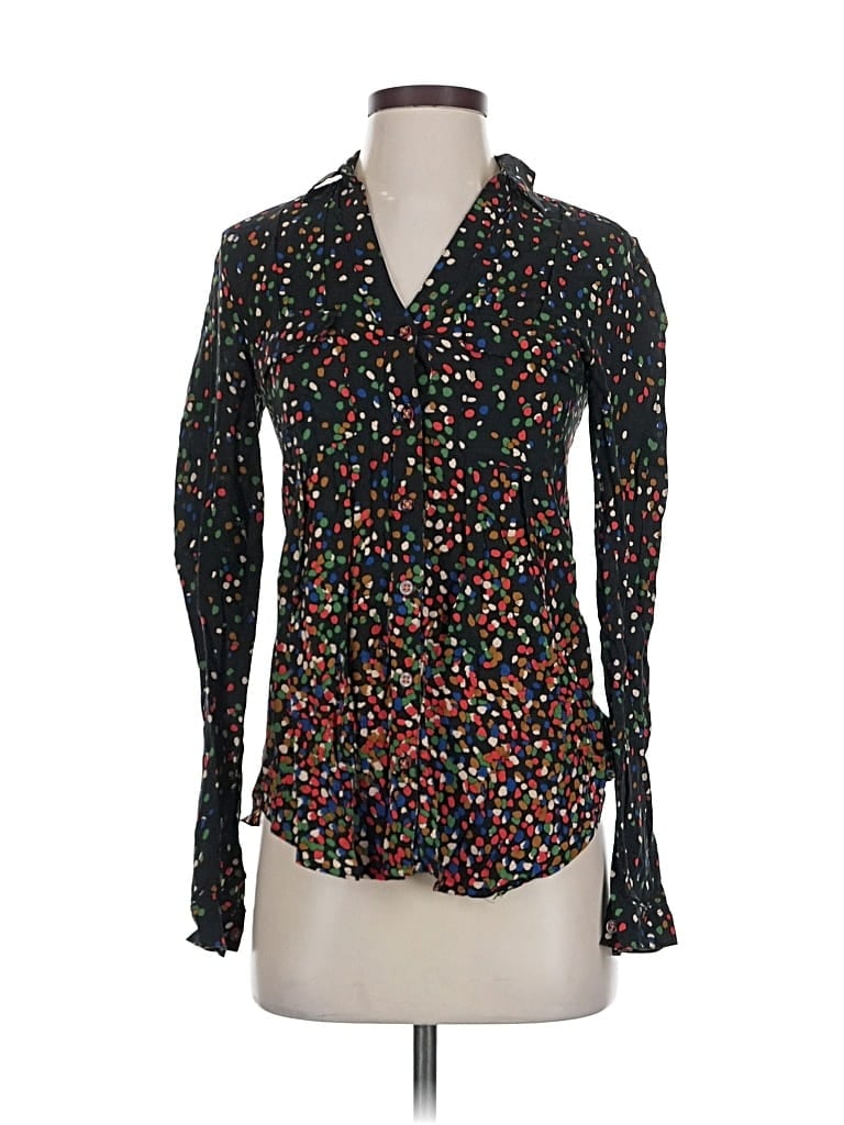 Pre-owned Maeve Long Sleeve Blouse In Black