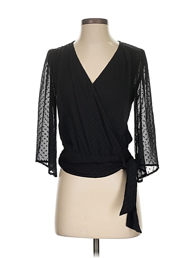 Pre-owned Abercrombie & Fitch 3/4 Sleeve Blouse In Black
