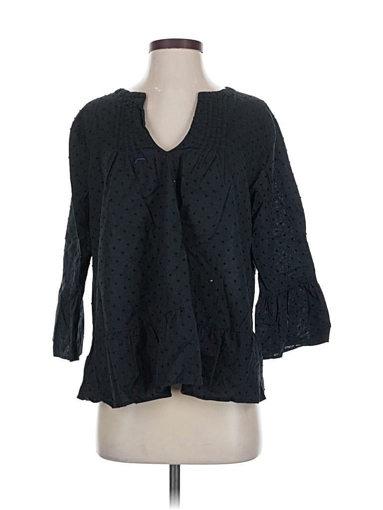Pre-owned Gap Long Sleeve Blouse In Black