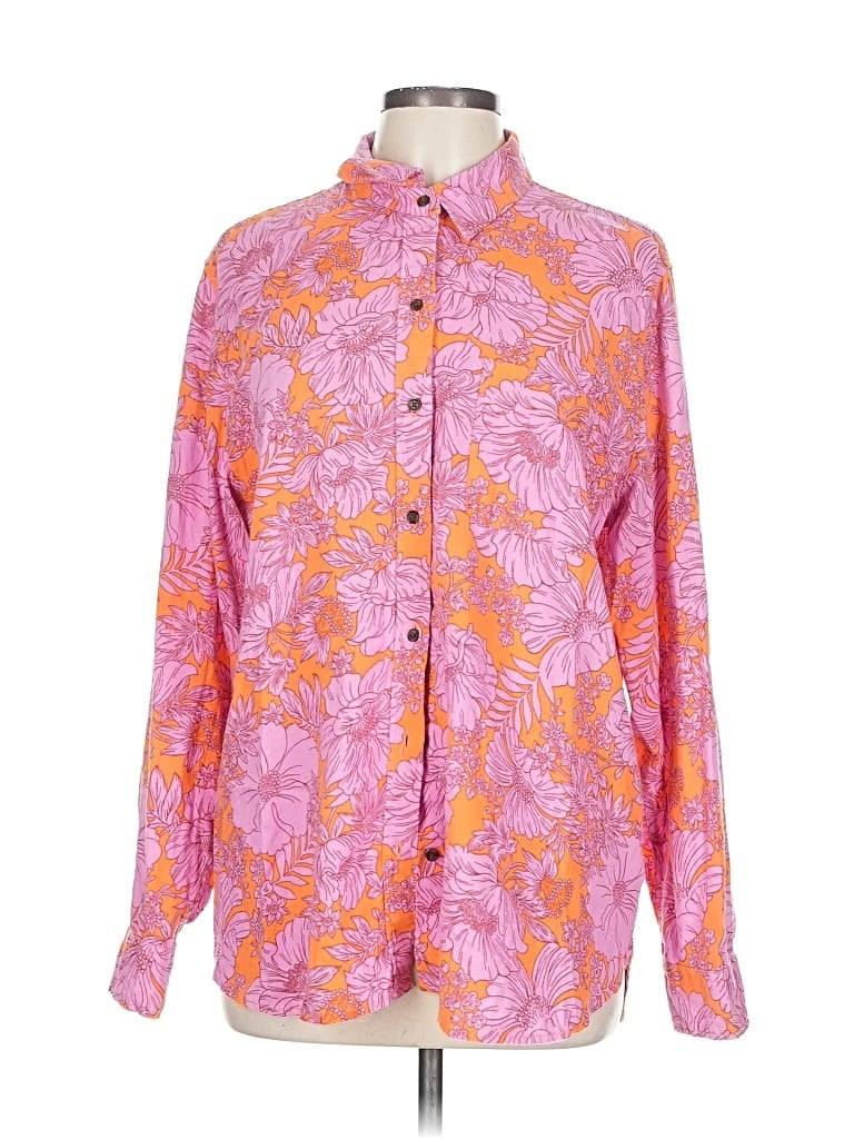 Universal Thread Long Sleeve Button Down Shirt In Pink