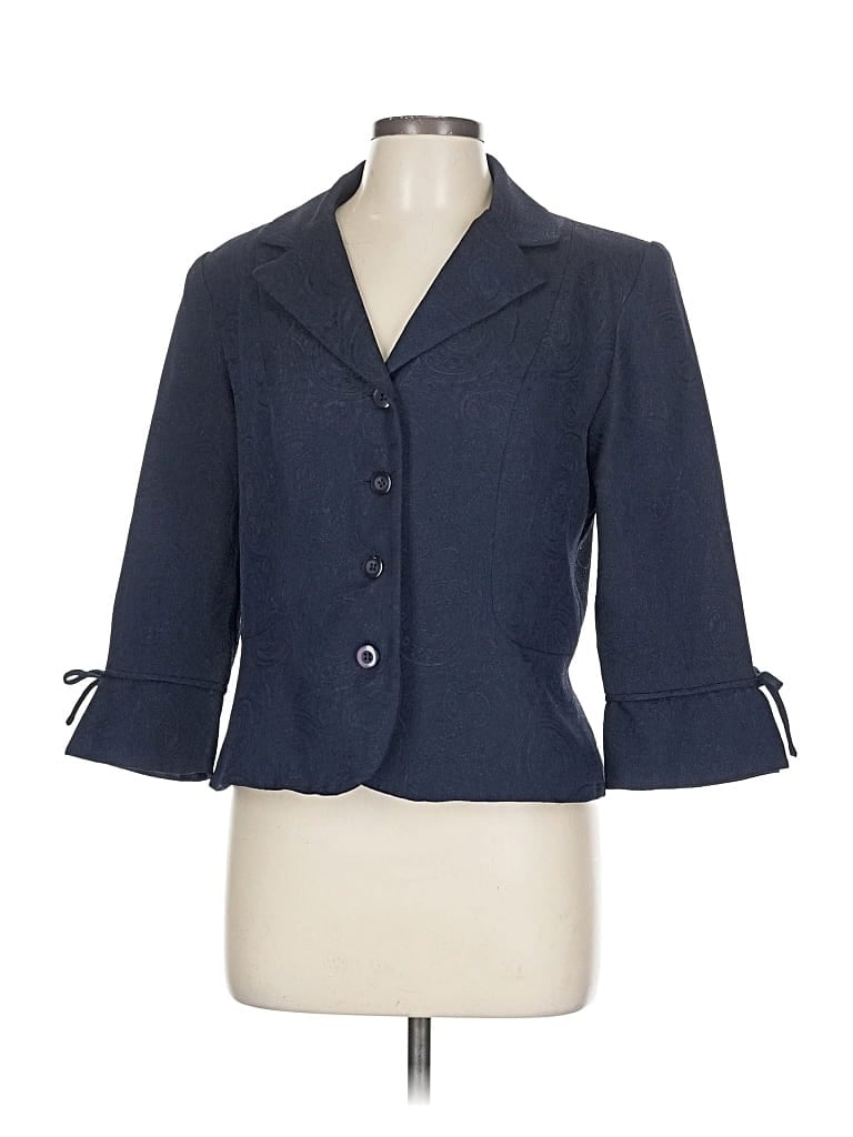 Pre-owned Studio 1 3/4 Sleeve Blouse In Blue