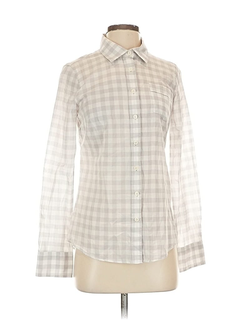 Pre-owned J.crew Factory Store Long Sleeve Blouse In White