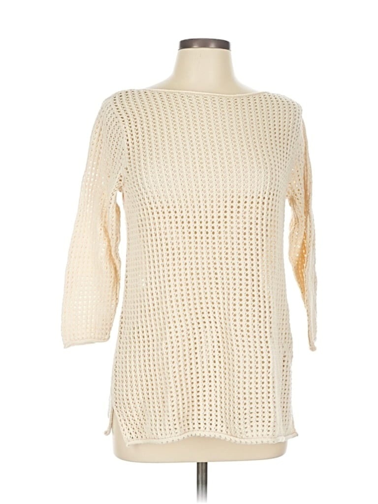 Pre-owned Jeanne Pierre Pullover Sweater In White