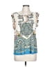 BILA 100% Rayon Blue Ivory Short Sleeve Blouse Size L - photo 1