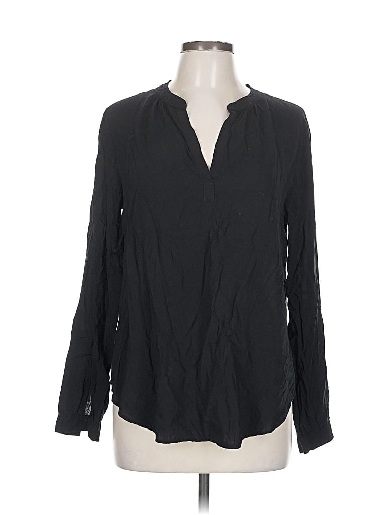 Pre-owned Velvet By Graham & Spencer Long Sleeve Blouse In Black