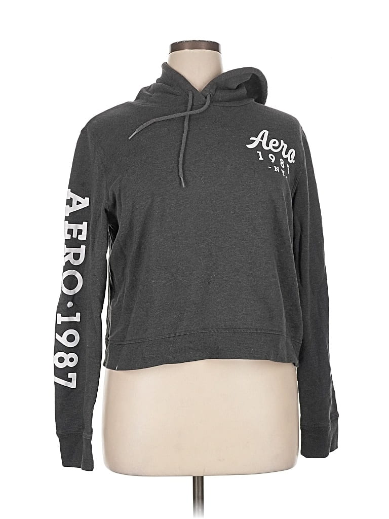 Pre-owned Aéropostale Pullover Hoodie In Gray