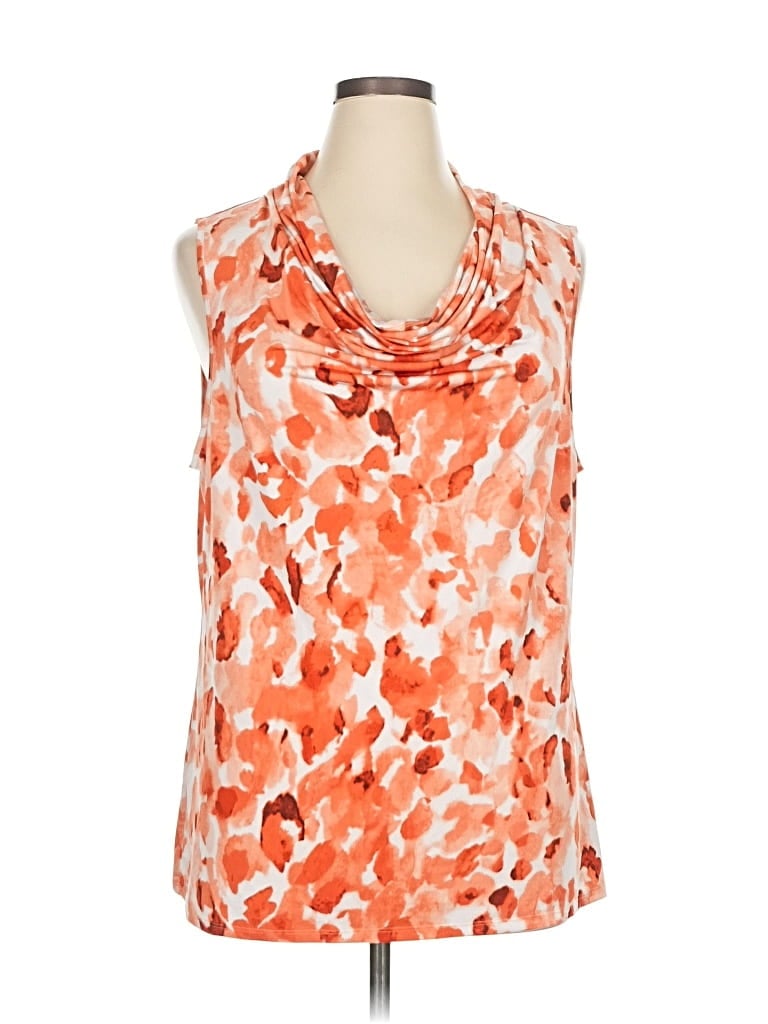 Pre-owned Dana Buchman Sleeveless Blouse In Orange