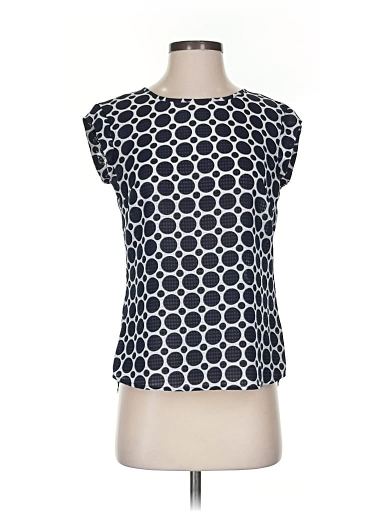 Pre-owned The Limited Short Sleeve Top Blue Square Neckline Tops