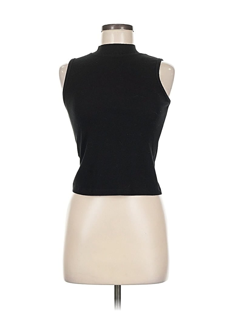 Pre-owned Askk Ny Sleeveless Top Black Halter Neckline Tops