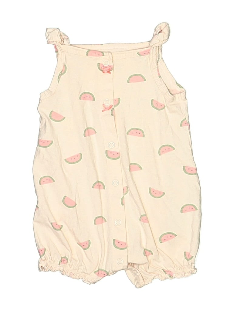 Pre-owned Carter's Babies' Short Sleeve Onesie In White