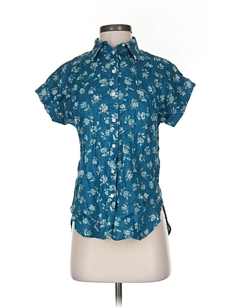 Pre-owned Polo Ralph Lauren Short Sleeve Blouse In Blue