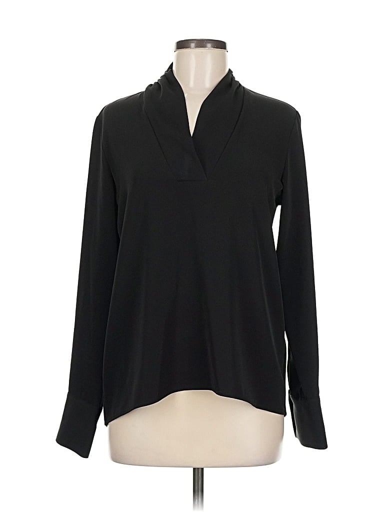 Pre-owned Calvin Klein Long Sleeve Blouse In Black