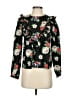 Zara Floral Black Long Sleeve Blouse Size S - photo 1