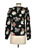 Zara Floral Black Long Sleeve Blouse Size S - photo 2