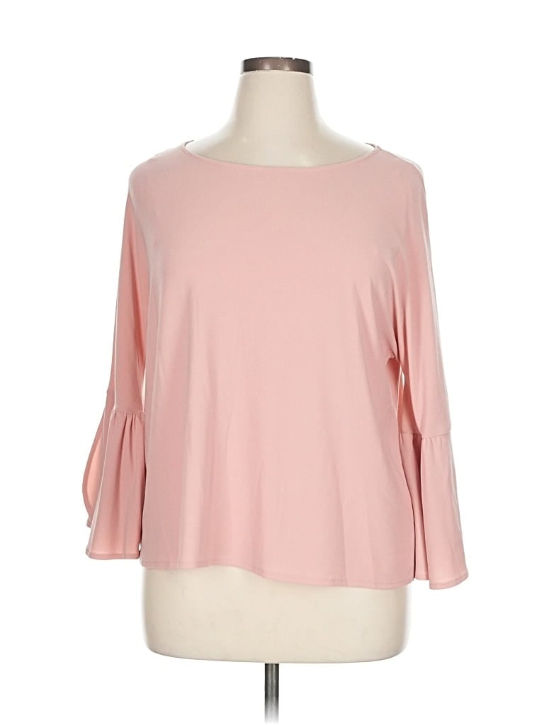 Pre-owned Vince Camuto 3/4 Sleeve Top Pink Boatneck Tops