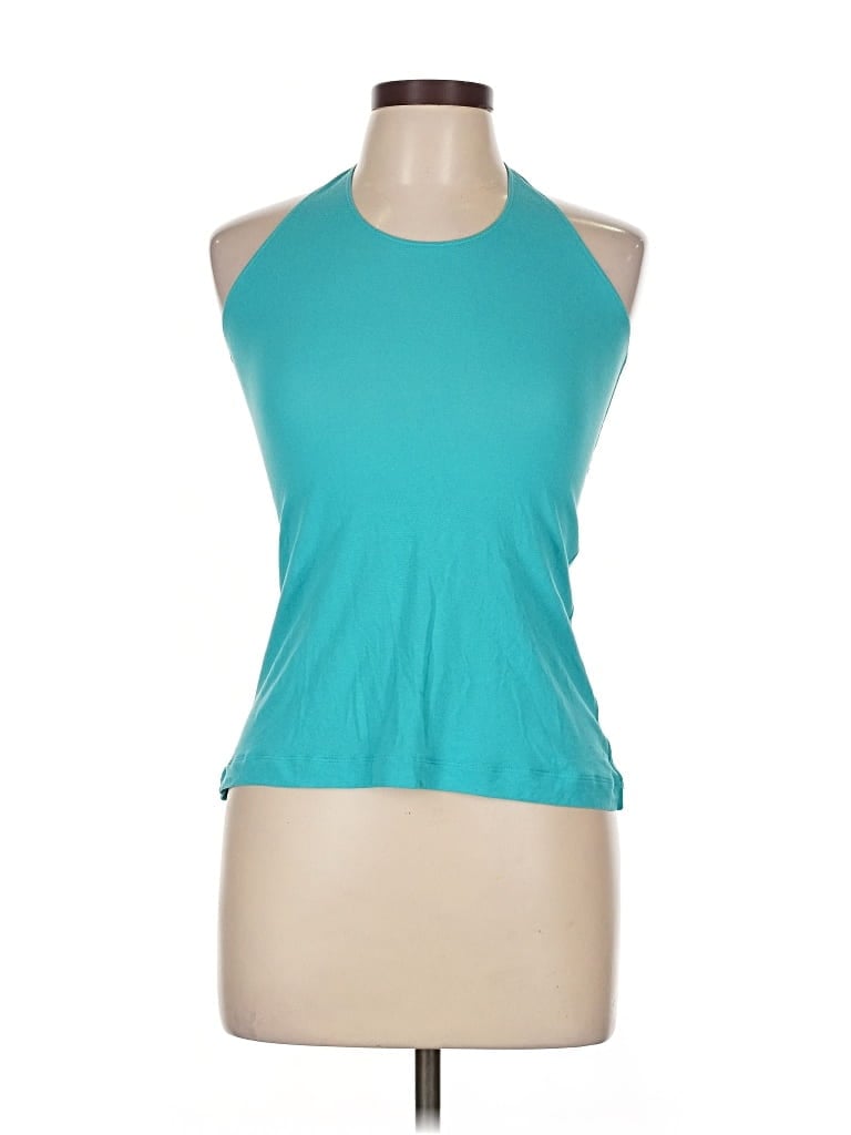 Pre-owned Lululemon Athletica Tank Top Blue Halter Neckline Tops