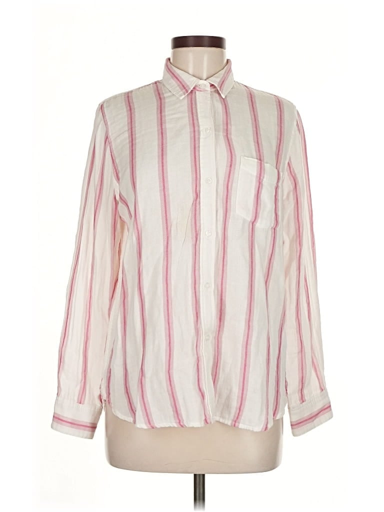 Pre-owned Rails Long Sleeve Blouse In White