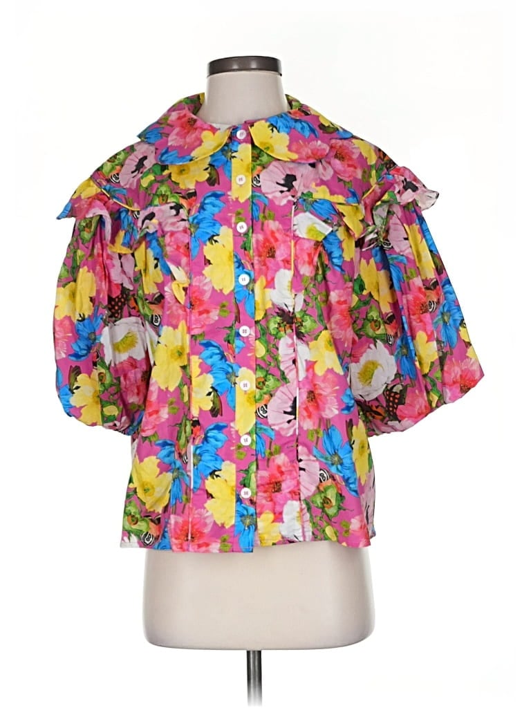 Fate Short Sleeve Blouse In Pink