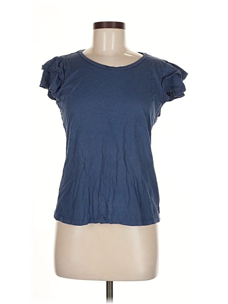 Pre-owned Ann Taylor Factory Short Sleeve T-shirt In Blue