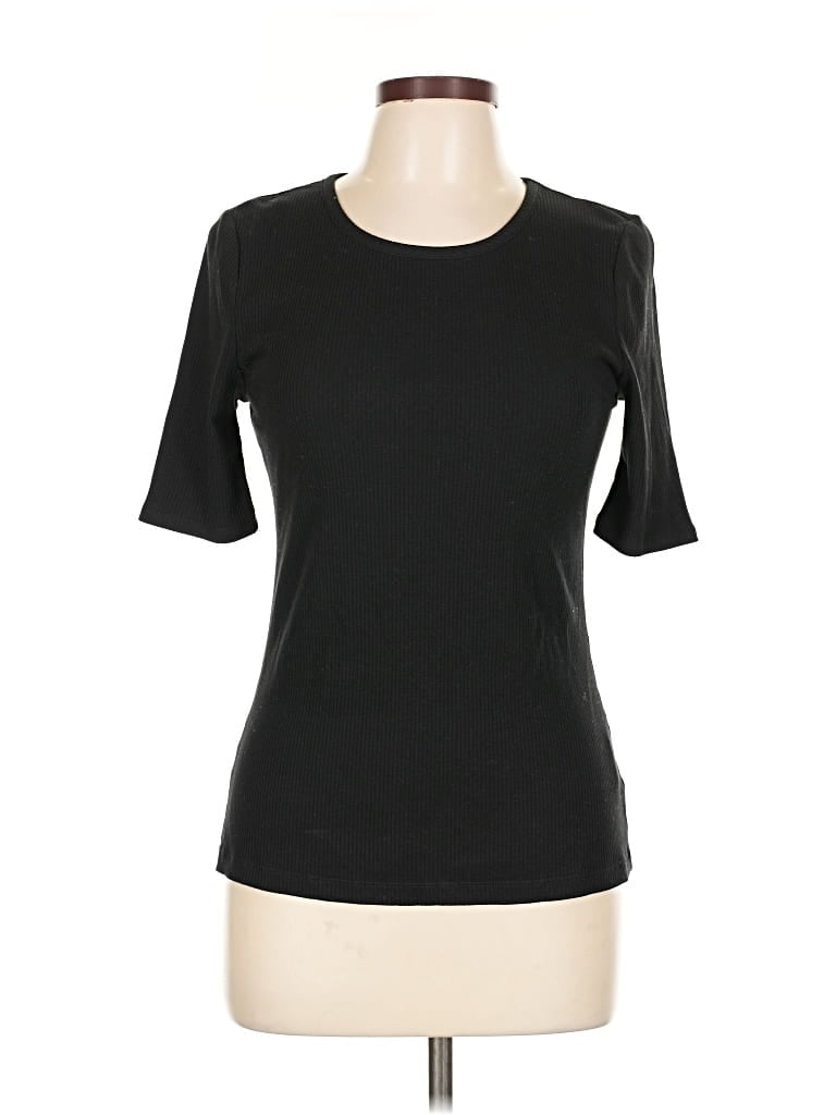 Pre-owned White + Warren Short Sleeve T-shirt In Black