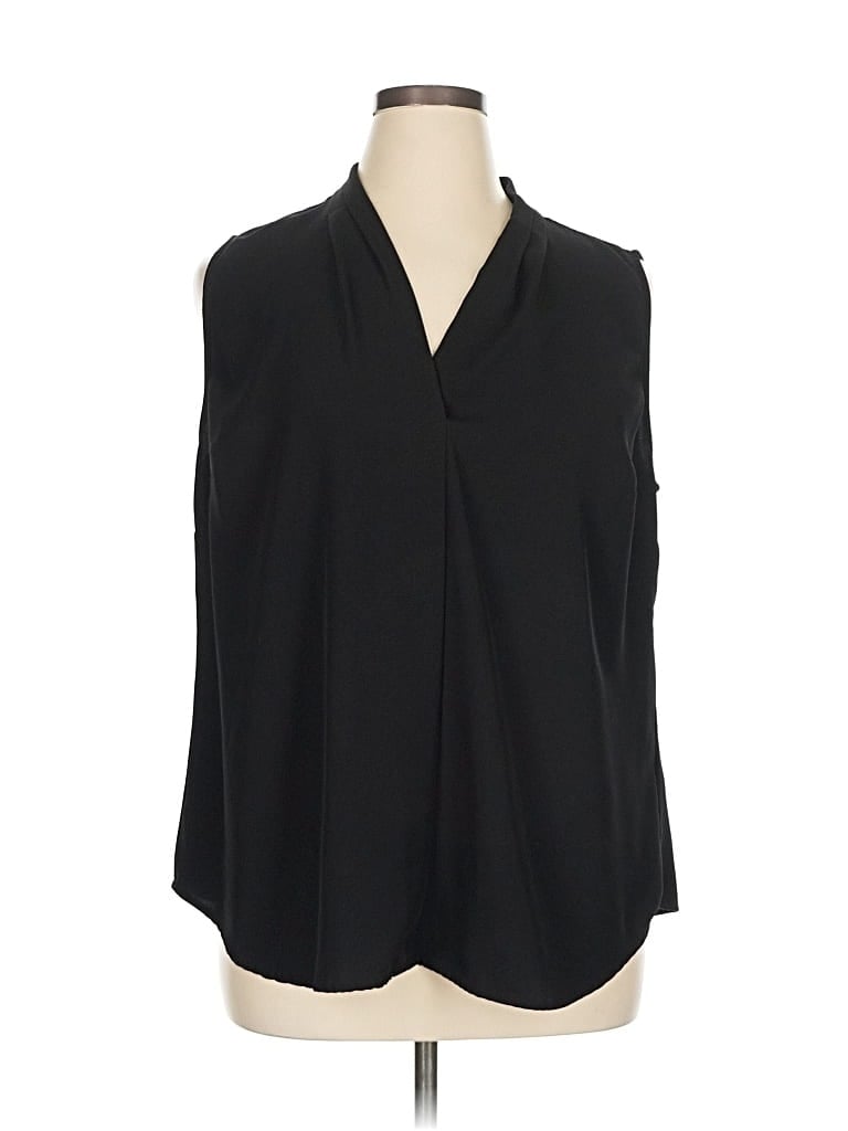 Pre-owned Calvin Klein 3/4 Sleeve Blouse In Black