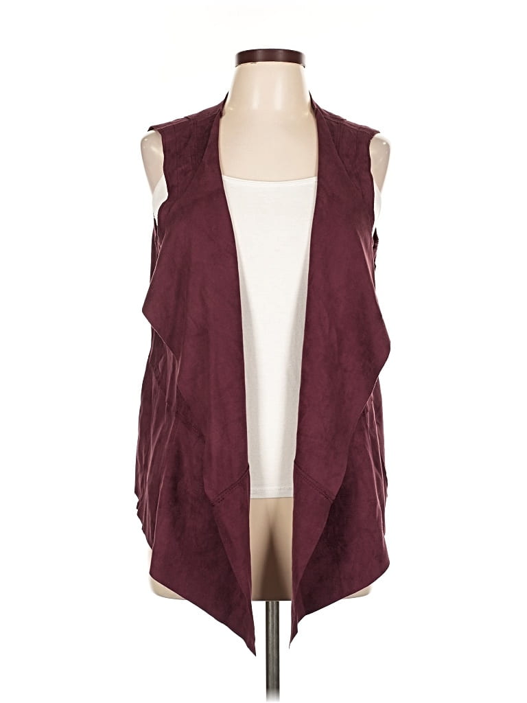 Pre-owned Logo By Lori Goldstein Cardigan Sweater In Burgundy
