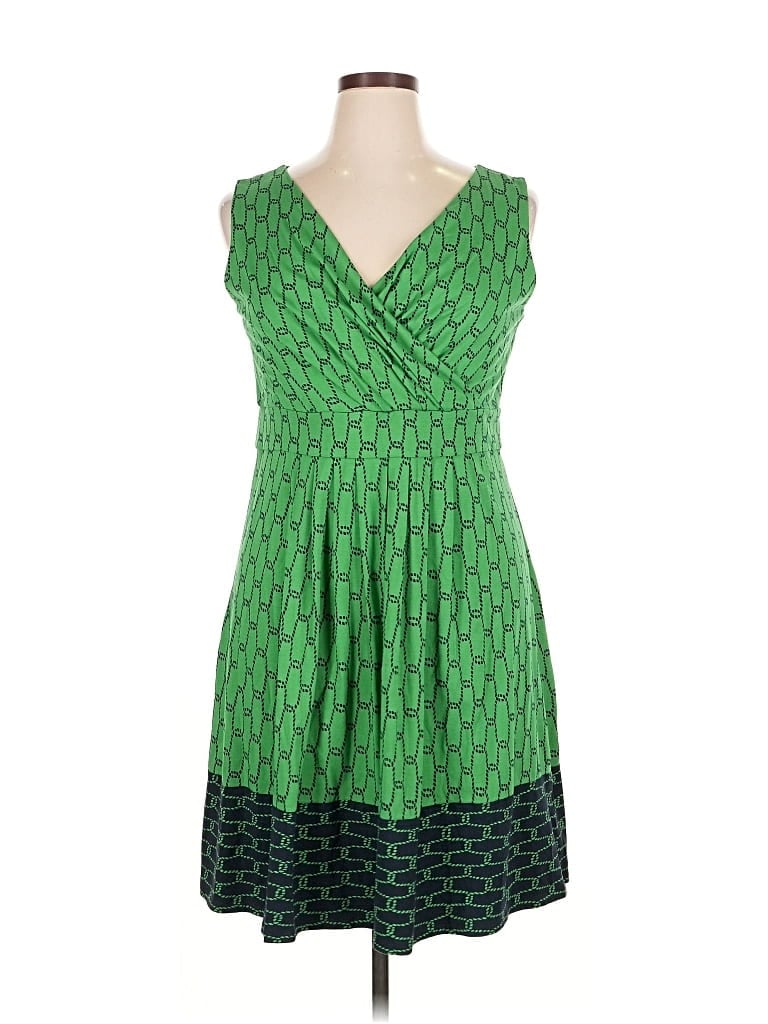 Pre-owned Lands' End Casual Dress In Green