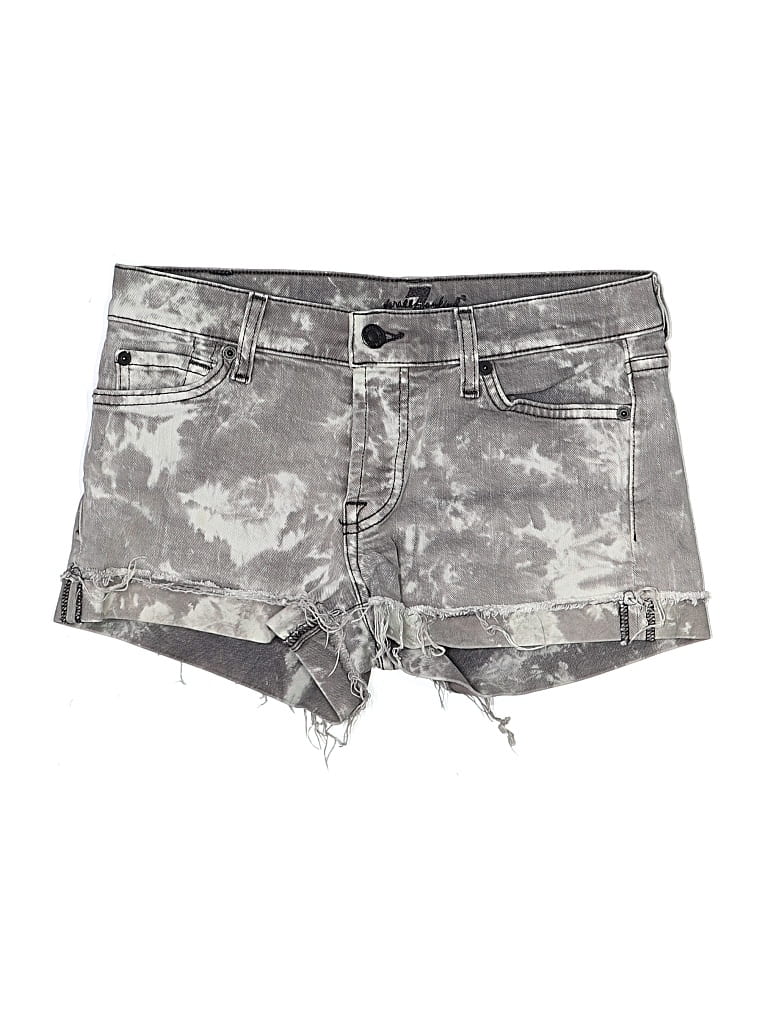 Pre-owned 7 For All Mankind Denim Shorts In Gray