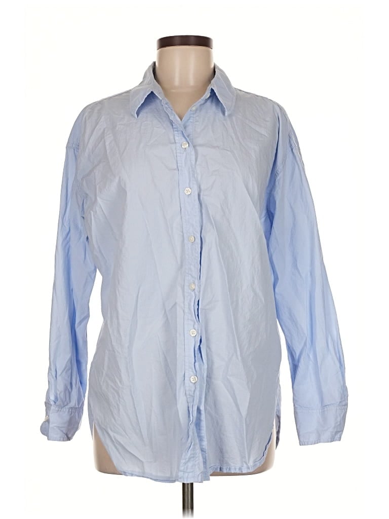 Pre-owned Universal Thread Long Sleeve Button Down Shirt In Blue