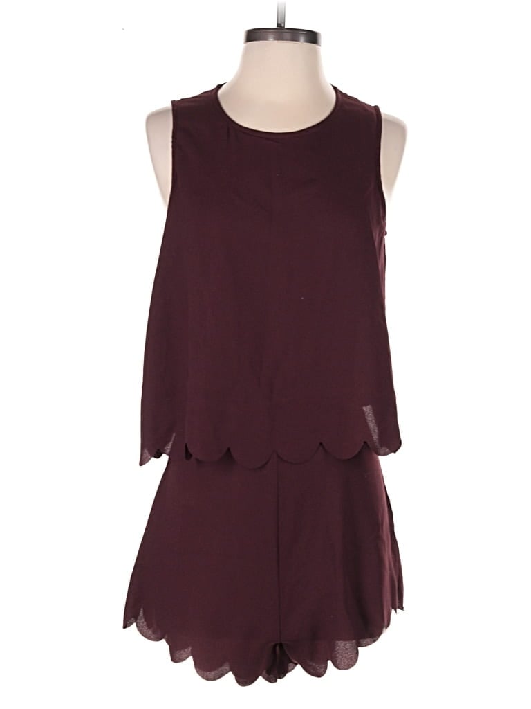 Pre-owned H&m Romper In Burgundy