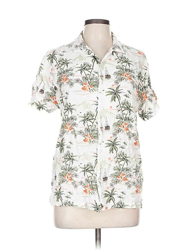 Pre-owned Cactus Man Ricky Singh Short Sleeve Blouse In White