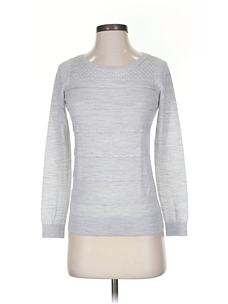 Pre-owned Ann Taylor Loft Pullover Sweater In Silver