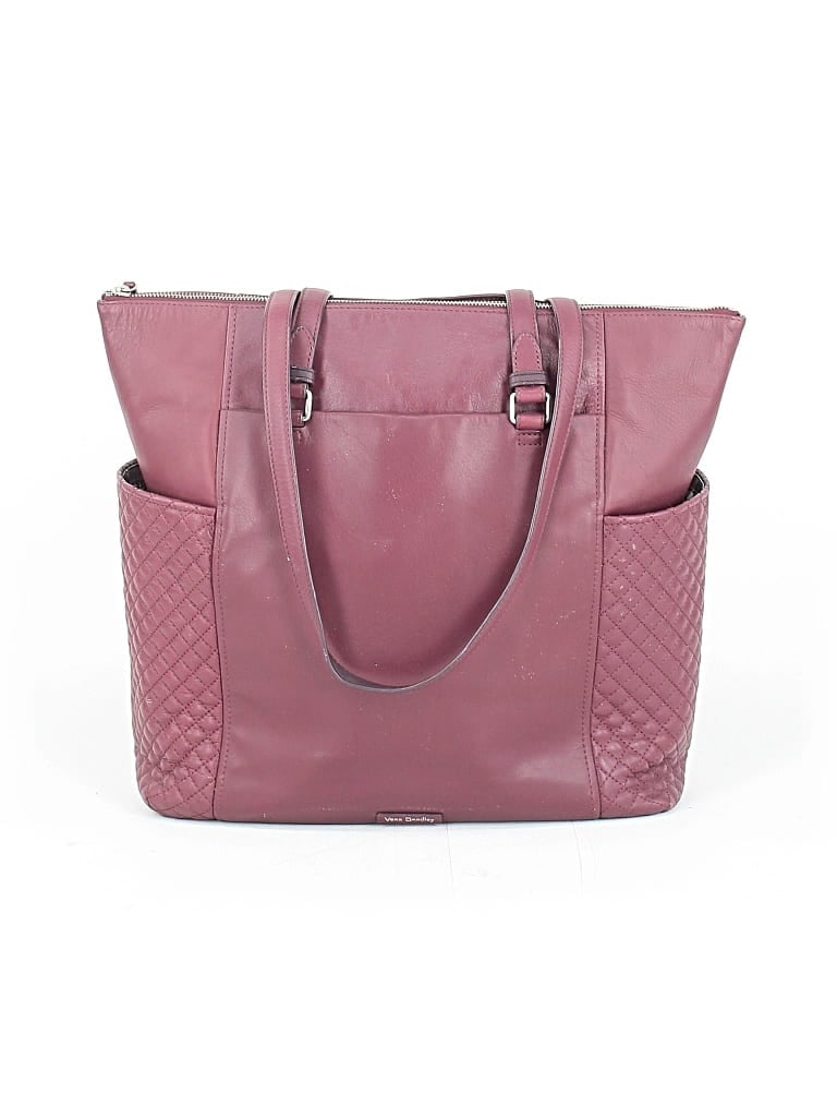 Pre-owned Vera Bradley Leather Satchel In Burgundy