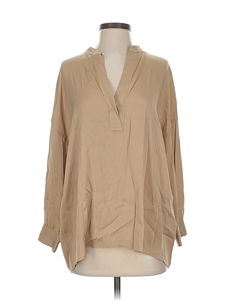 Pre-owned Vince 3/4 Sleeve Blouse In Brown
