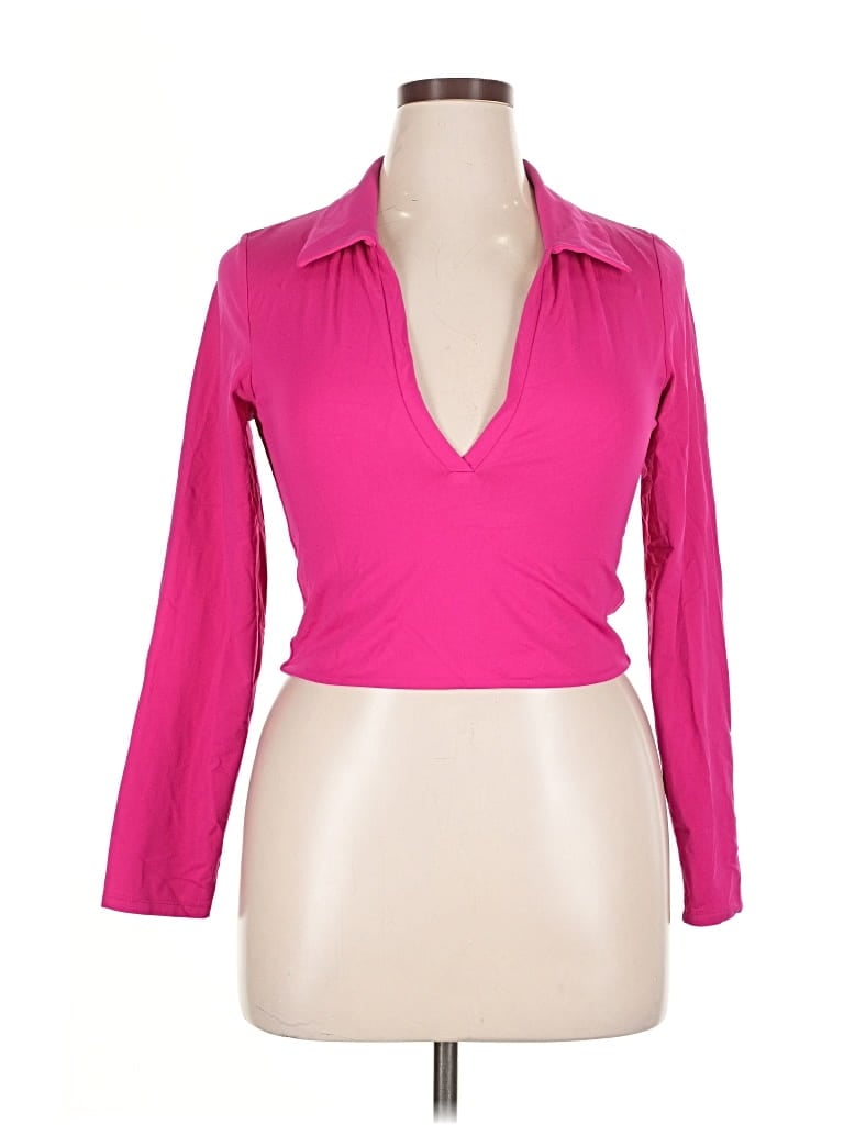 Pre-owned Babaton Long Sleeve Blouse In Pink
