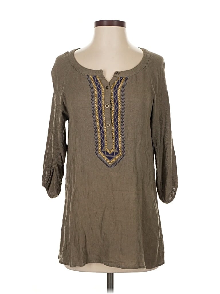 Pre-owned Umgee 3/4 Sleeve Blouse In Brown