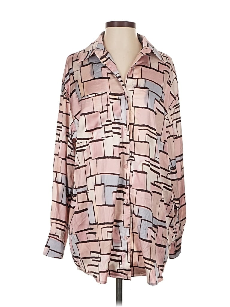 Pre-owned Princess Polly Long Sleeve Blouse In Pink