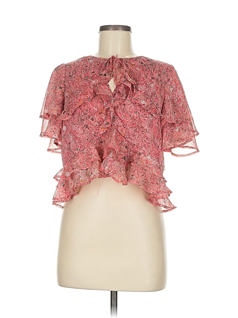 Pre-owned Btfl- Life Short Sleeve Blouse In Pink