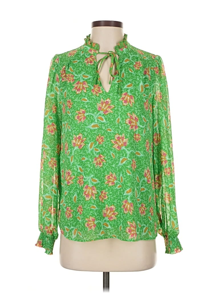 Pre-owned J By Joie Long Sleeve Blouse In Green