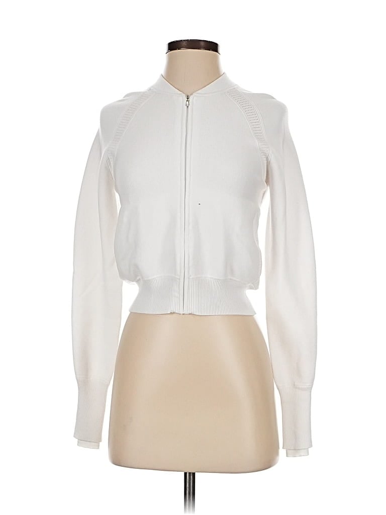 Pre-owned Athleta Track Jacket In White