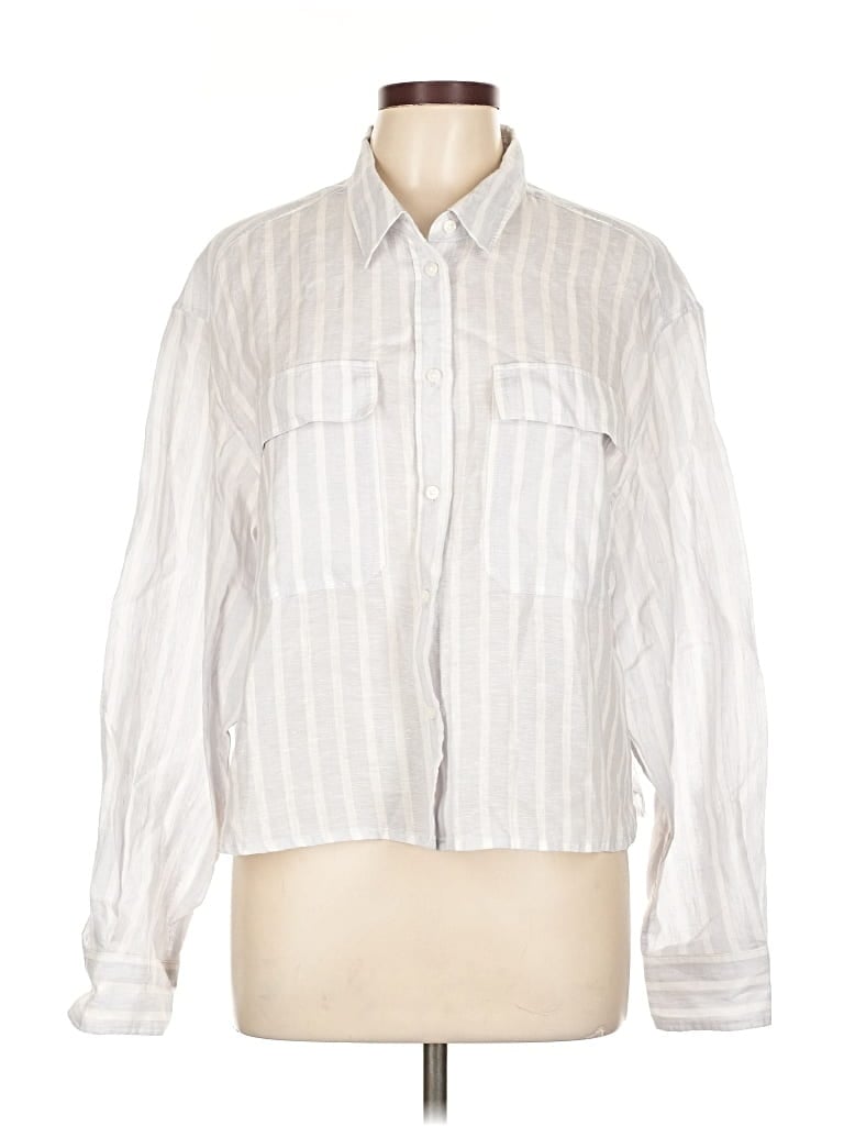 Pre-owned Gap Long Sleeve Button Down Shirt In Silver