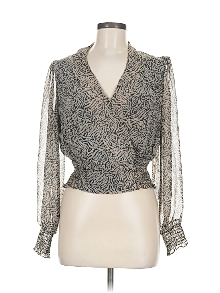 Pre-owned Astr 3/4 Sleeve Blouse In Gray