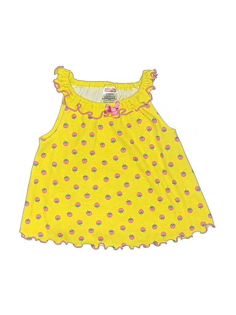 Pre-owned Fisher Price Babies' Sleeveless Top Yellow Ruffles Neckline Tops